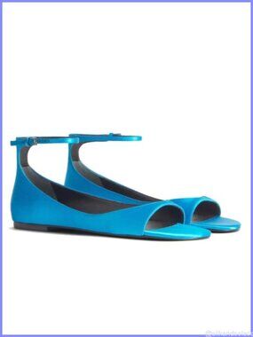 Satin Open Toe Flat Sandals Ankle Strap Buckle Dressy Flats for Party Wedding